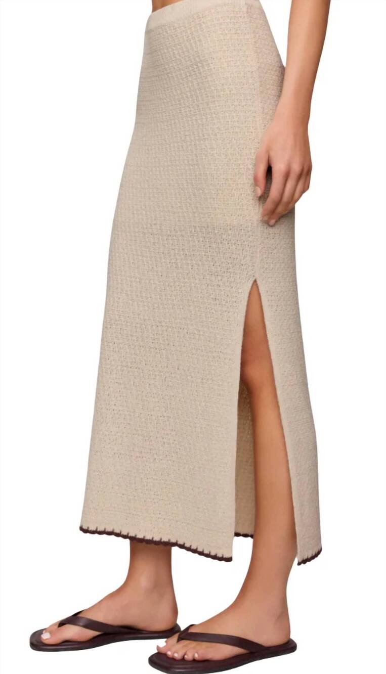NEW Z SUPPLY boucle midi knit skirt in linen